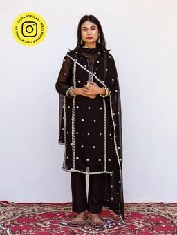 Gulabo Jaipur - Jhalak Black Straight Kurta (Set of 3)