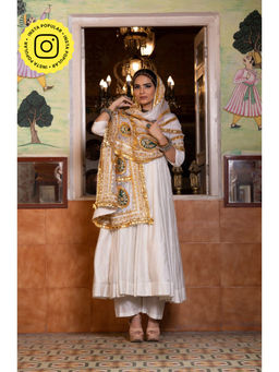 Gulabo Jaipur - Shri Off White Anarkali (Set of 3)
