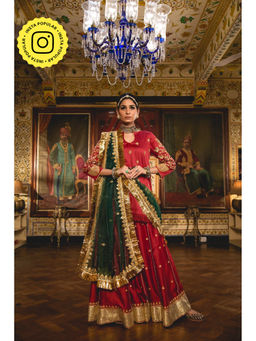 Gulabo Jaipur - Imama Maroon Sharara (Set of 3)