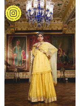 Gulabo Jaipur - Imama Yellow Sharara (Set of 3)
