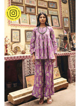 Gulabo Jaipur - Zaid Purple Jaal Co-Ord Set