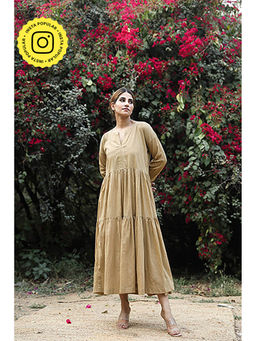 Gulabo Jaipur - Tia Beige Cotton Long Sleeves Maxi Dress