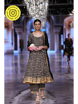 Gulabo Jaipur - Dua Black Anarkali Kurta with Pant and Dupatta