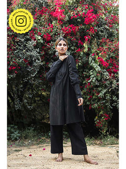Gulabo Jaipur - Gita Black Cotton Kurta with Pant