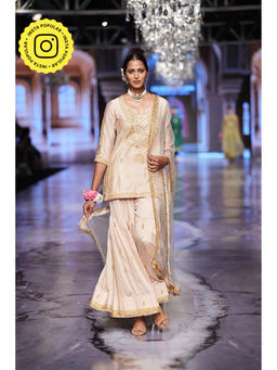 Gulabo Jaipur - Omaira Golden Kurta with Sharara and Dupatta