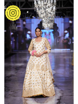 Gulabo Jaipur - Noormahal White Kurta With Lehenga And Dupatta