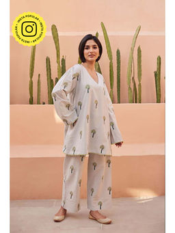 Gulabo Jaipur - Palm White Co-Ord Set