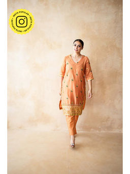 Gulabo Jaipur - Jamila Rust Kurta With Pant