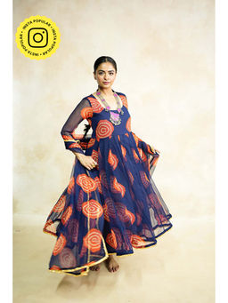Gulabo Jaipur - Women Georgette Printed Anarkali Kurta with Pant and Dupatta