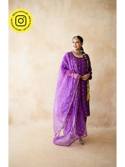 Gulabo Jaipur - Women Chanderi Embroidered Kurta with Pant and Dupatta