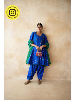 Gulabo Jaipur - Women Chanderi Embroidered Kurta with Pant and Dupatta