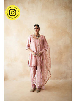 Gulabo Jaipur - Women Chanderi Embroidered Kurta with Pant and Dupatta