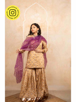 Gulabo Jaipur - Gifa Golden Kurti with Sharara and Dupatta