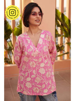 Gulabo Jaipur - Fida Pink Cotton Floral Printed Top