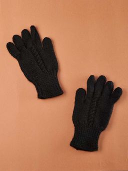 Fabindia - Black Acrylic Woven Gloves