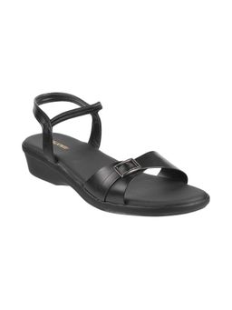 Walkway - Black Solid/plain Sandals