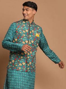 Vastramay - Mens Green Nehru Jacket