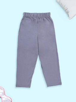 KiddoPanti - Boys Cotton Solid Pyjama Pant with Single Pocket Grey