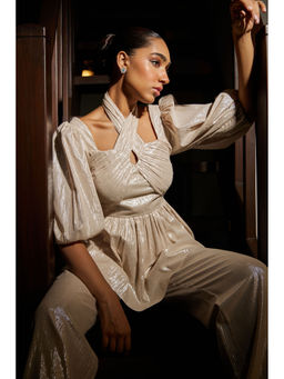 MALIE - Peplum Golden Sand 'Clio Top