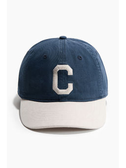 H&M - Men Blue Embroidered-Motif Cotton Cap