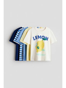 H&M - Boys Blue 5-Pack Jersey T-Shirts