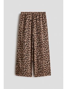 H&M - Girls Beige Textured Jersey Trousers