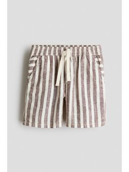 H&M - Boys Brown Linen-Blend Drawstring Shorts