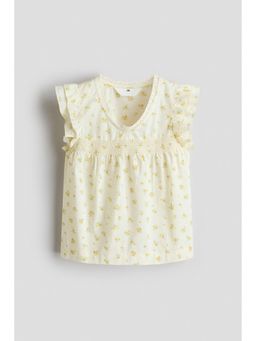 H&M - Girls Yellow Flutter-Sleeved Blouse