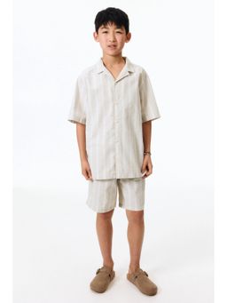 H&M - Boys Beige 2-Piece Poplin Set