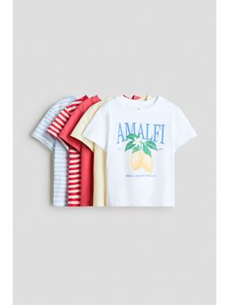 H&M - Girls White 5-Pack Cotton T-Shirts