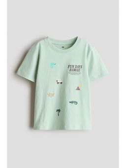 H&M - Boys Green Printed T-Shirt