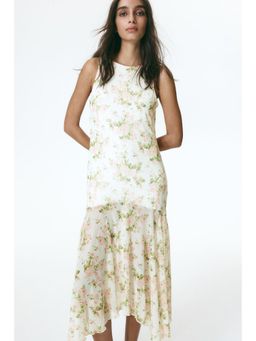 H&M - Women White Patterned Mesh Dress