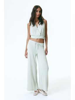 H&M - Women Green Knitted Drawstring Trousers
