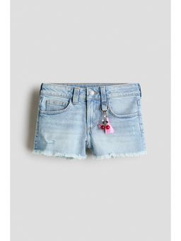 H&M - Girls Blue Embroidery-Detail Denim Shorts