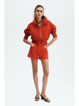 H&M - Women Red Raw-Edge Denim Shorts