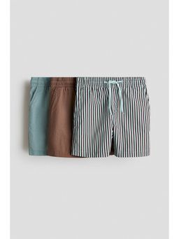 H&M - Boys Brown 3-Pack Cotton Shorts