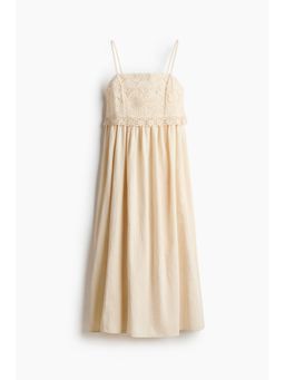 H&M - Women Beige Cotton Strappy Dress