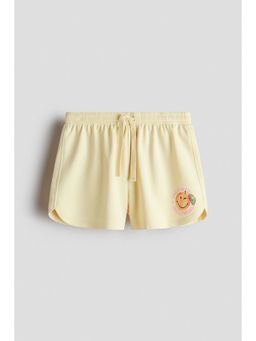 H&M - Girls Yellow Print-Motif Sweatshorts