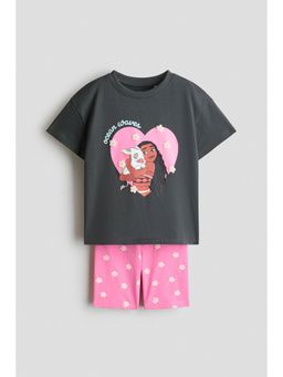 H&M - Girls Grey 2-Piece Printed Cotton Set