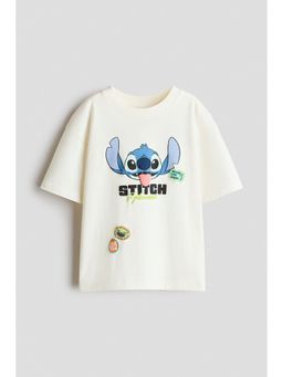 H&M - Boys White Oversized Printed T-Shirt