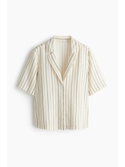 H&M - Women White Linen-Blend Resort Shirt