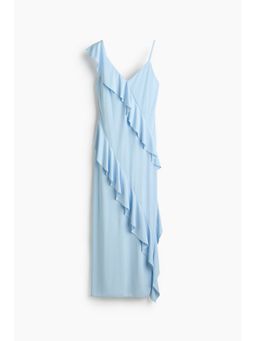 H&M - Women Blue Flounced Jersey Dress