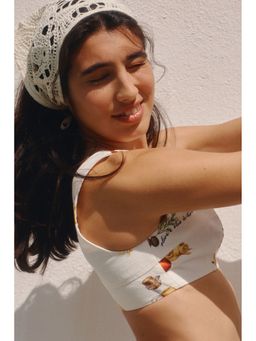 H&M - Women White Cotton Crop Top