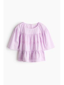 H&M - Women Purple Embellished Cotton Blouse