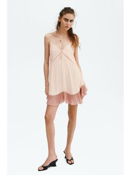 H&M - Women Pink Lace-Trimmed Slip Dress