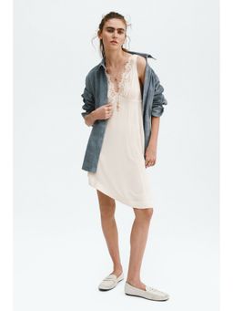 H&M - Women White Lace-Trimmed Dress