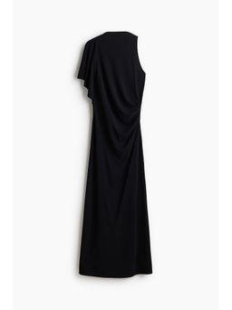 H&M - Women Black Asymmetric Ponte Di Roma Dress