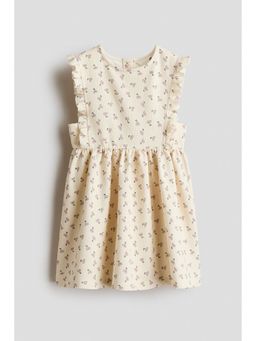 H&M - Girls White Frill-Trimmed Cotton Dress