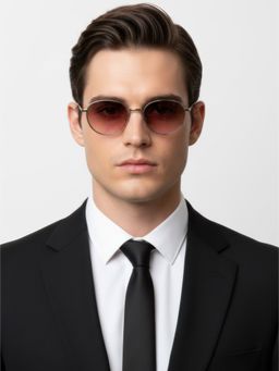 HASHTAG EYEWEAR - UV Protected & Polarized Oval Sunglass for Men -MALI3212SLVRGBRN Size 52