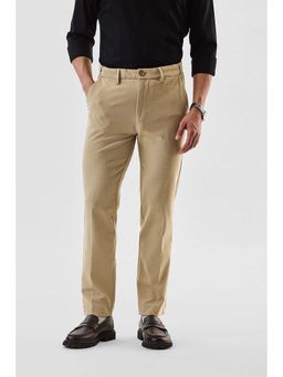 Snitch - Beige Regular Formal Trouser for Men